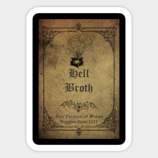 Hell Broth Apothecary Ingredient Bottle Label Sticker